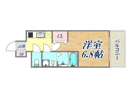レーヴメゾン尼崎昭和通(1K/2階)の間取り写真
