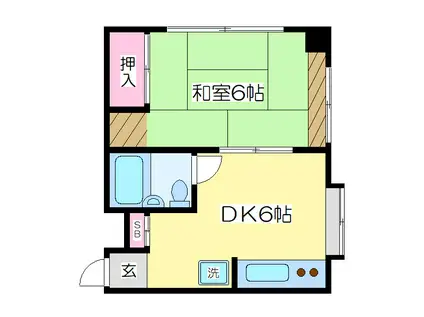 コーポみゆき(1DK/3階)の間取り写真
