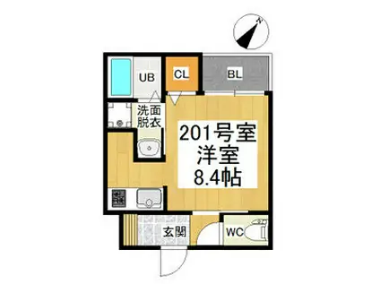 R-SMART COVO新栄(ワンルーム/2階)の間取り写真