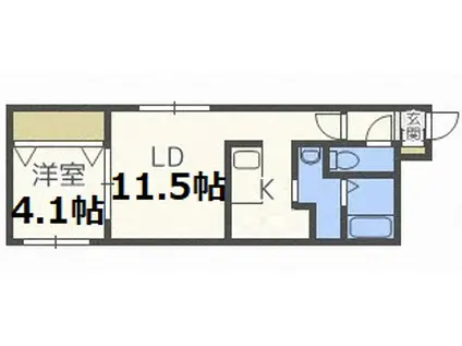 ラ・コーザ豊平イースト(1LDK/3階)の間取り写真