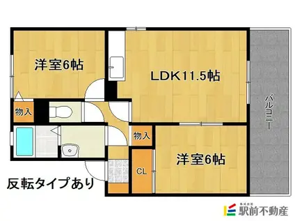 サニーハイツII(2LDK/1階)の間取り写真
