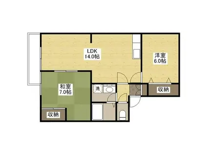 エスポワール曙A・B棟(2LDK/1階)の間取り写真