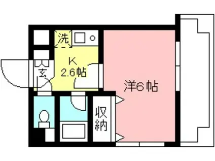 シーダ・フラット経堂(1K/3階)の間取り写真