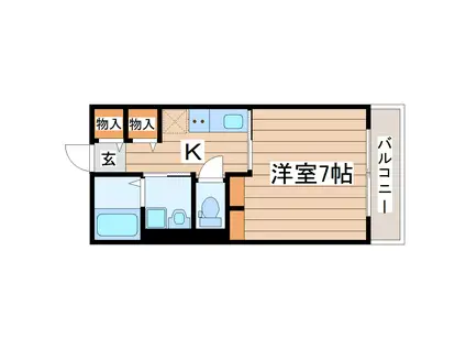 SAKURA HILLS I(1K/2階)の間取り写真
