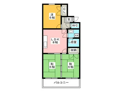 エメラルドマンション吉塚II(3LDK/5階)の間取り写真