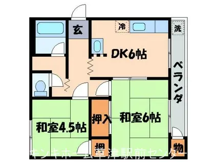 かずみマンション(2DK/1階)の間取り写真