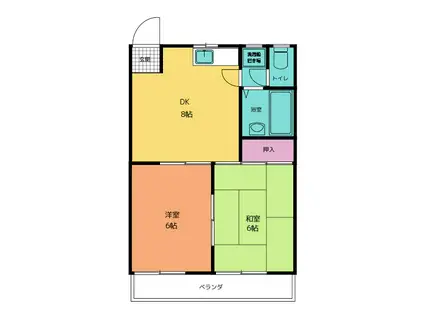 YOU HOUSE(2LDK/2階)の間取り写真