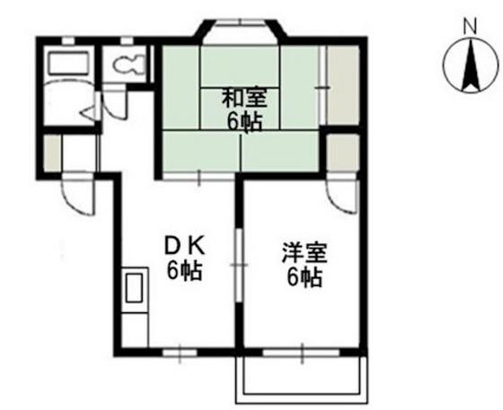 サンライズ平野 C(2DK/2階)の間取り写真
