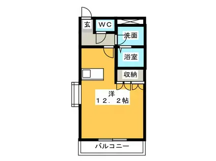 トリュイート(1K/2階)の間取り写真