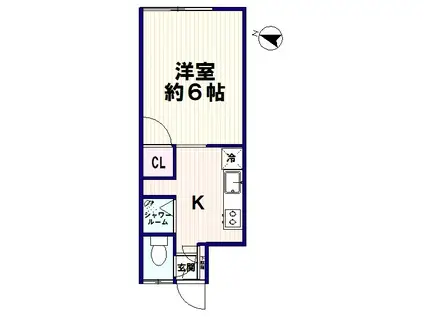 阿部アパートA棟(1K/2階)の間取り写真