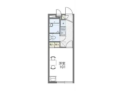 レオパレスジュネス II(1K/1階)の間取り写真