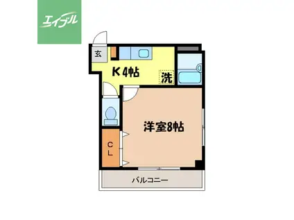 井手口第二コーポ(1K/2階)の間取り写真