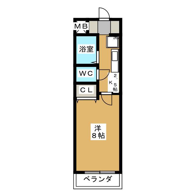 ブルーメ(1K/2階)の間取り写真