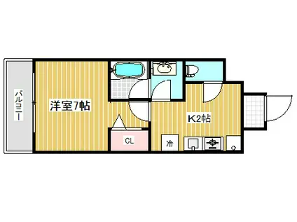 シティスパイア神戸元町1(1K/12階)の間取り写真