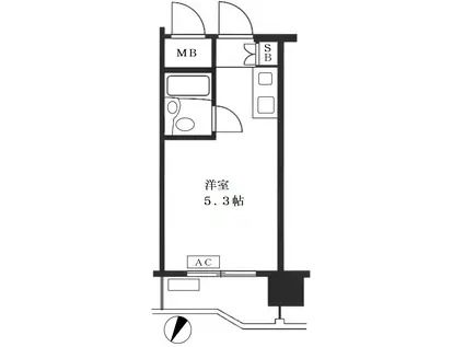 勝鬨ハイデンス(ワンルーム/3階)の間取り写真