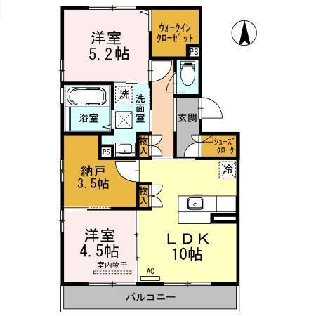 アーバン黒石(2SLDK/2階)の間取り写真