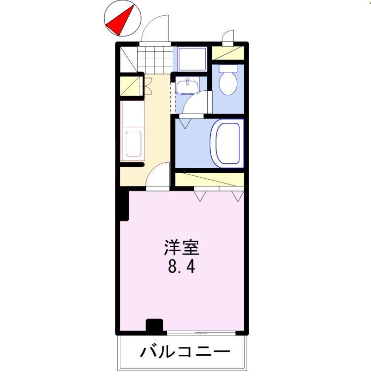 ONESリバーサイド(1K/2階)の間取り写真
