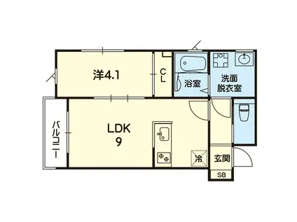 セブンピース(1LDK/2階)の間取り写真