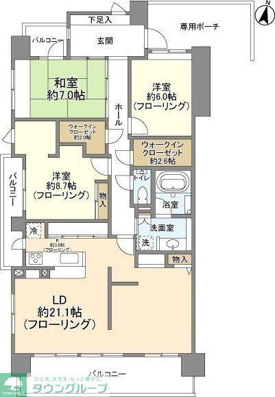 ウィズ松戸陽だまりの丘(3LDK/6階)の間取り写真