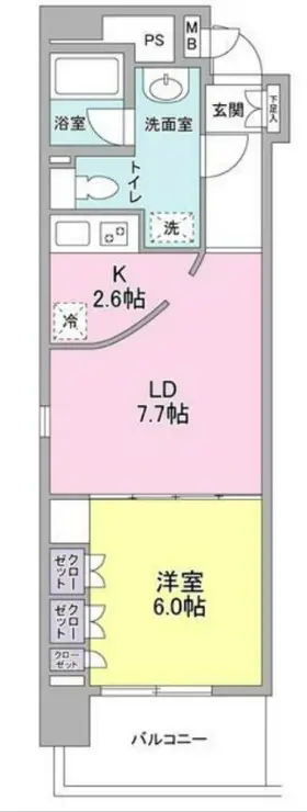 コンフォリア西麻布 4階階 間取り
