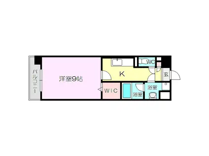 ロワイヤル ヴァンテ(1K/4階)の間取り写真