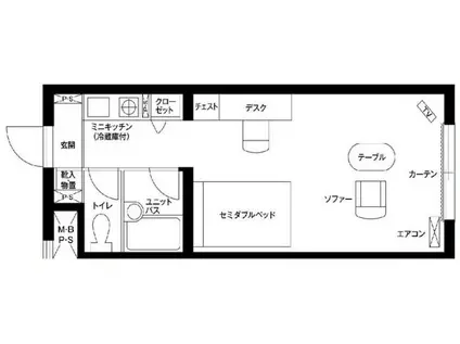 グリーンヒル恵比寿(ワンルーム/4階)の間取り写真