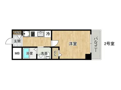 MERRY新今宮(1K/6階)の間取り写真