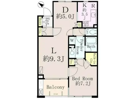 パティオス3番街(1LDK/2階)の間取り写真