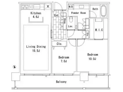 芝浦アイランド ブルームタワー(2LDK/44階)の間取り写真