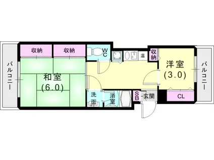 トシヤマンション(2K/5階)の間取り写真