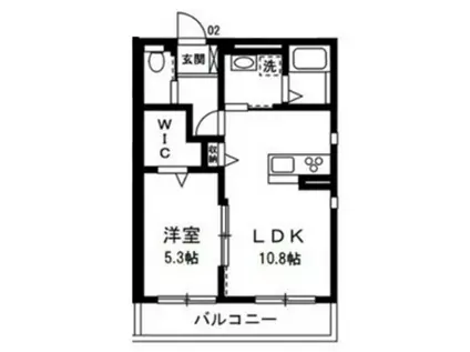 ホワイトガーデン(1LDK/2階)の間取り写真