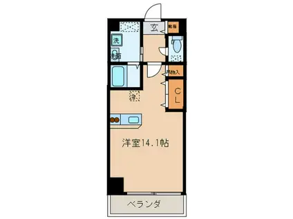 TIARA(ワンルーム/6階)の間取り写真