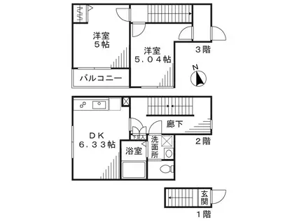 ミハス芦花公園(2DK/1階)の間取り写真