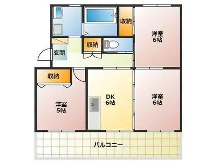 アーバンライフ上力(3DK/3階)の間取り写真