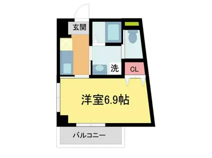 レヴァンテ宝塚(1K/2階)の間取り写真