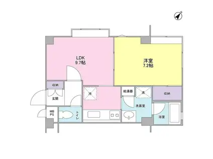 柿の木坂音羽ハイツ(1LDK/3階)の間取り写真