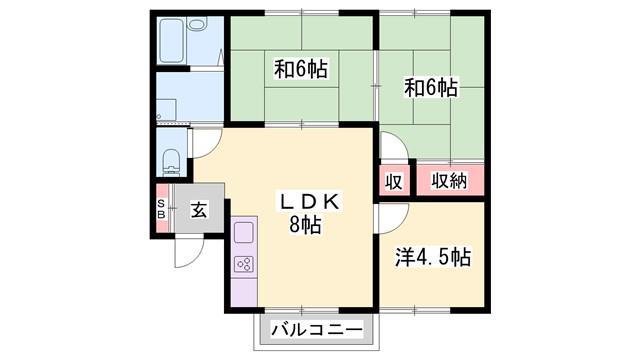 キャスティーイダ A棟(3LDK/2階)の間取り写真