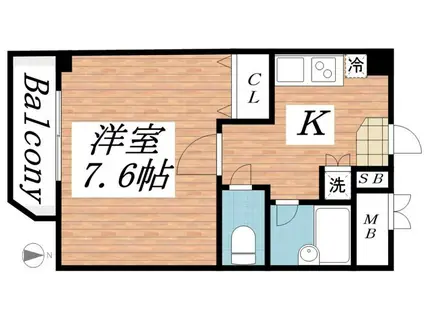 メゾン・ド・ヴィレ須磨潮見坂(1K/2階)の間取り写真