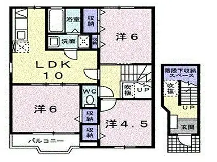 フロレスタII(3LDK/2階)の間取り写真