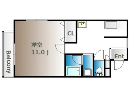 カーサ大薮(1K/1階)の間取り写真