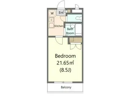 アヴェニール本厚木(1K/1階)の間取り写真