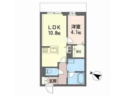 PARADISO本荘(1LDK/1階)の間取り写真