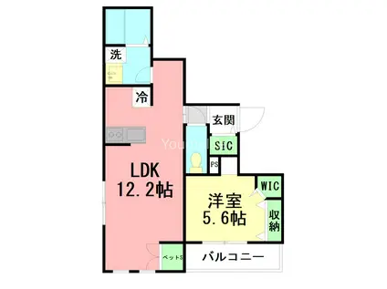 キャリアライズ湘南(1LDK/1階)の間取り写真
