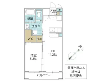 カーサ桜土浦(1LDK/1階)の間取り写真