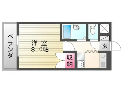 カサデエストディアンテI(1K/3階)の間取り写真