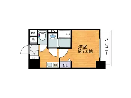 フォーリアライズ阿波座ウエスト(1K/2階)の間取り写真