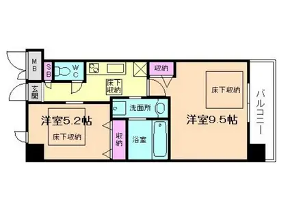 ノース VILLAGE BIRTH PLACE 本館(2K/5階)の間取り写真