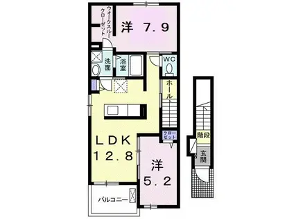 プランドールII(2LDK/2階)の間取り写真