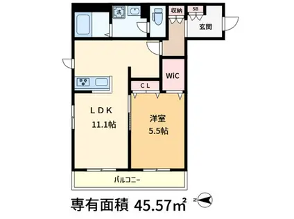 アレグロモルト(1LDK/2階)の間取り写真