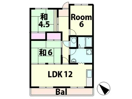 ヴィラ村崎(3LDK/2階)の間取り写真